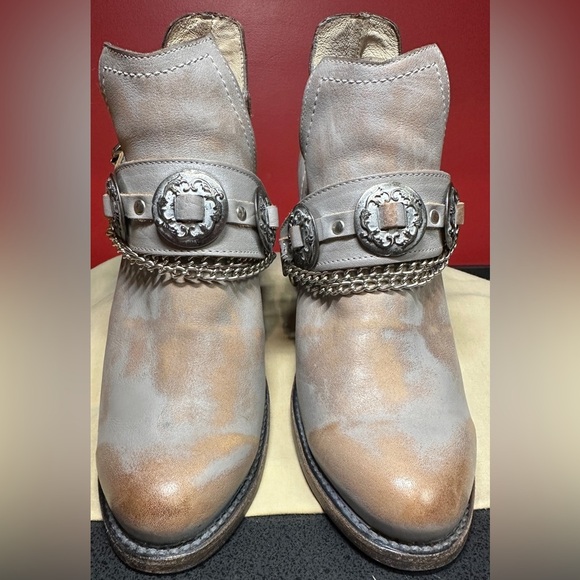 Freebird by Steven Mystic Leather Ankle Western Boots Smoke Gray Women’s Sz 11 - Picture 2 of 16